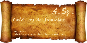Apáthy Szilveszter névjegykártya