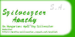 szilveszter apathy business card